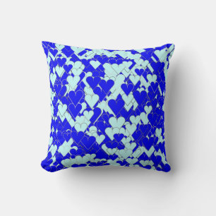 Floating Blue Hearts Cushion
