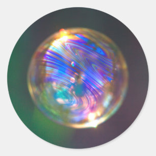 Floating Bubble Reflection Classic Round Sticker