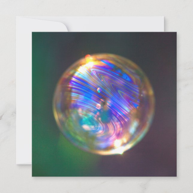 Floating Bubble Reflection Thank You Card (Front)