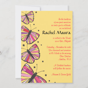 FLOATING BUTTERFLY Bat Mitzvah Invitation