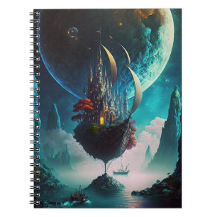 Floating Castle Ship Fantasy Art Notebook