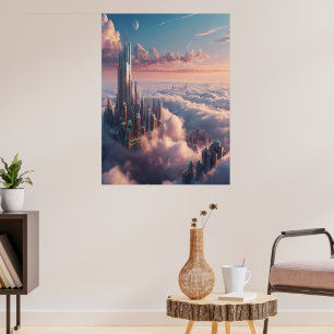 Floating City Canvas Wall Art Surreal Dream Decor