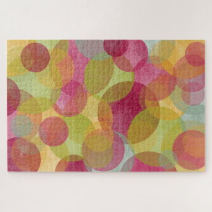 Floating Colorful Circles Abstract Digital Art Jigsaw Puzzle