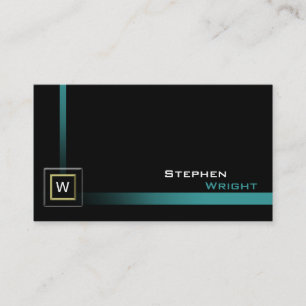 Floating Corner Monogram Cube Modern Custom Colour Business Card