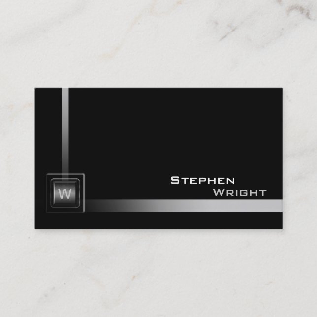 Floating Corner Monogram Cube Modern Custom Colour Business Card (Front)