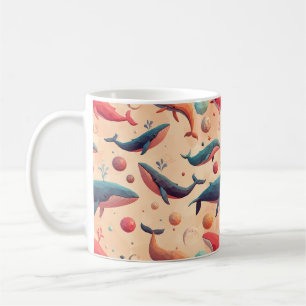 Floating Cosmic Whales Coffee Mug