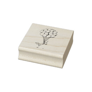 Floating Dachshund Rubber Stamp