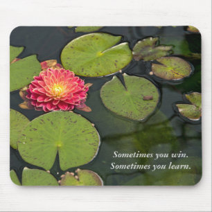 Floating dahlia in pond mouse mat