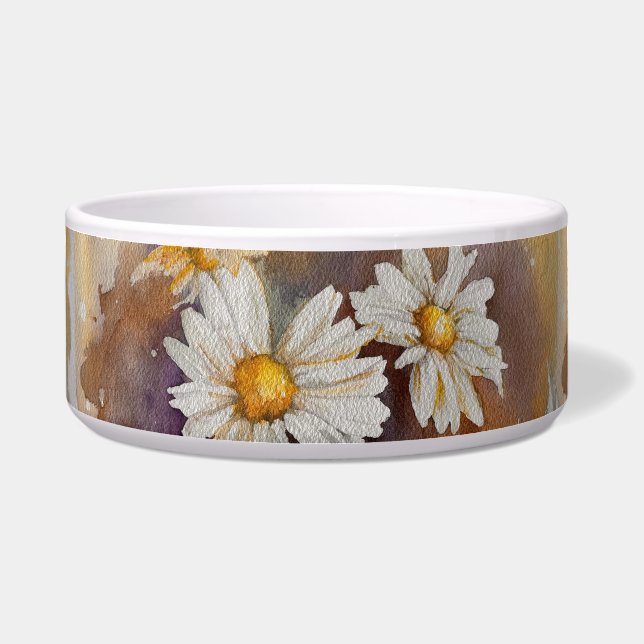 Floating Daisy Watercolor Bowl (Front)
