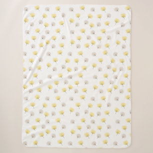 Floating Dandalions,Watercolour Sherpa Blanket
