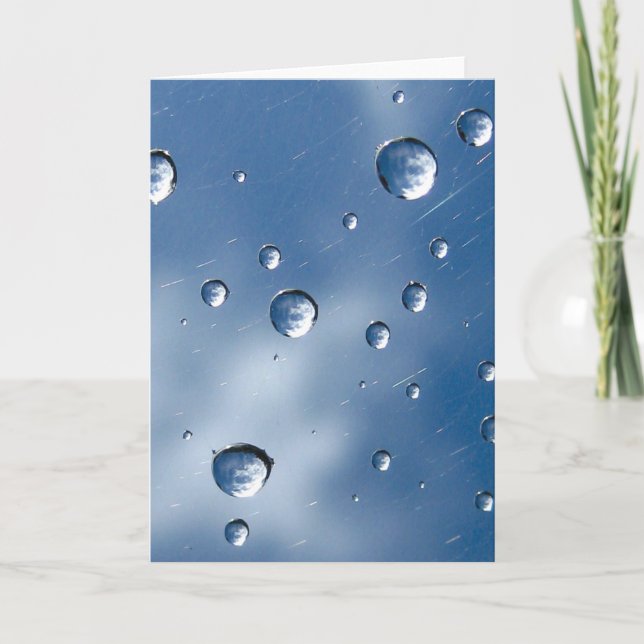 Floating Dew Drops Hold Clouds Poetry Card (Front)