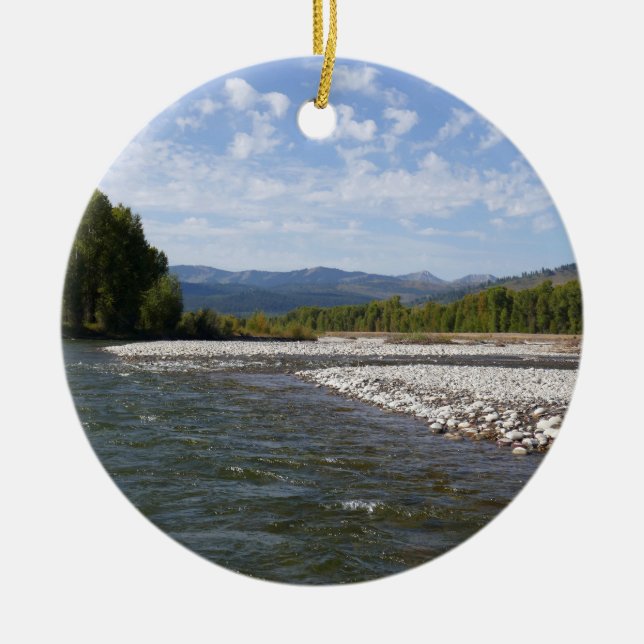 Floating Down the Snake River I Ceramic Tree Decoration (Front)