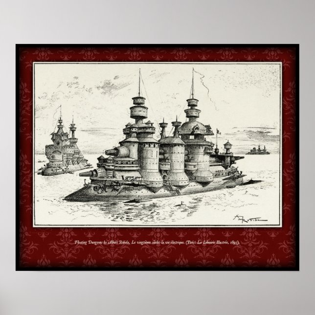 Floating Dungeons Poster - Albert Robida, 1893 (Front)