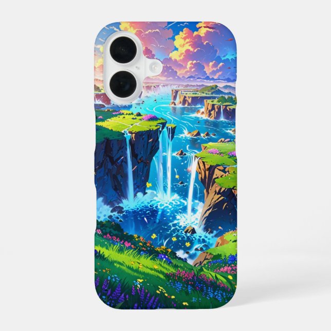 Floating Fantasy Islands iPhone 16 Case (Back)