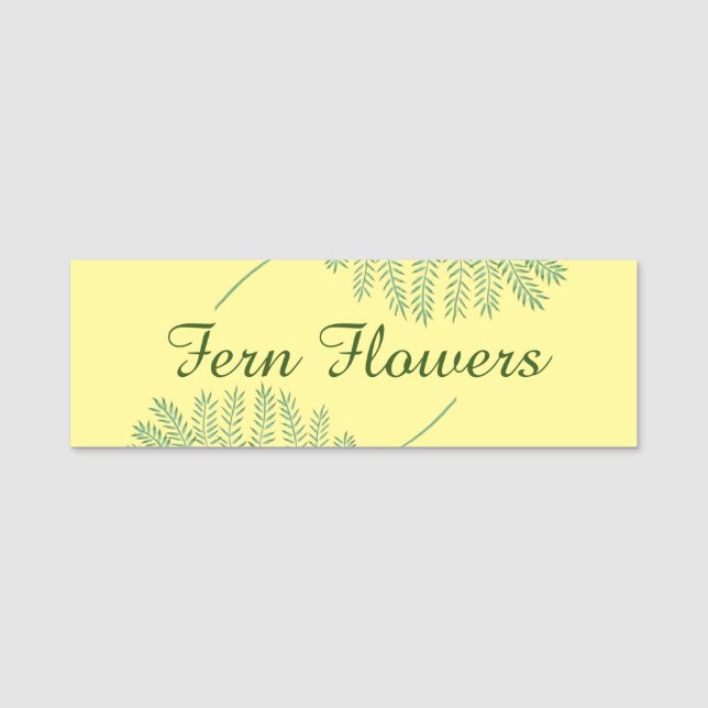Floating Ferns, Personalised Name Tags (Front)