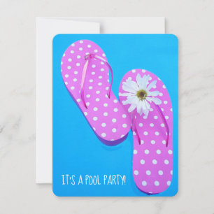floating flip flops in swimming pool invitation