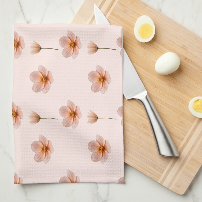 floating flower melody tea towel (Quarter Fold)