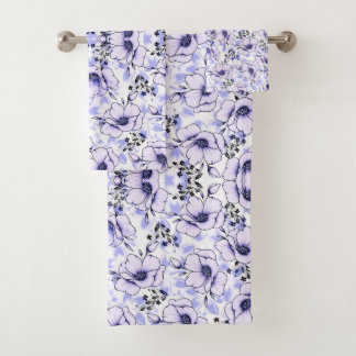 Floating Flowers Bath Towel Set