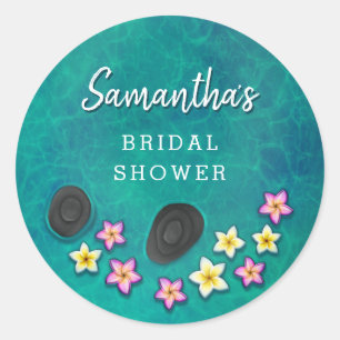 Floating Flowers Spa Party Stickers