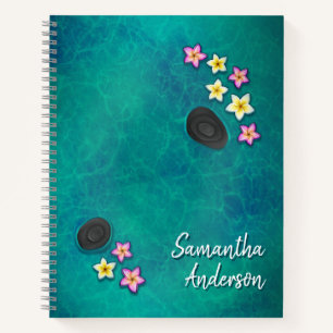 Floating Flowers Spa Spiral Notebook
