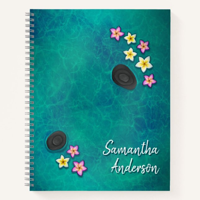Floating Flowers Spa Spiral Notebook (Front)
