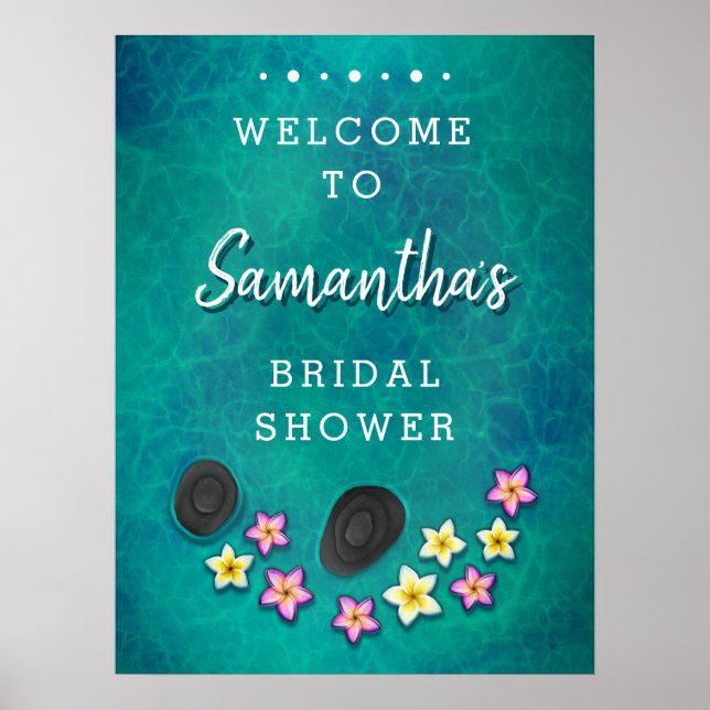 Floating Flowers Spa Welcome Sign Poster (Front)
