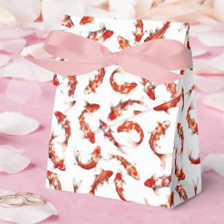 Floating fortune fish, japanese koi watercolor favour box