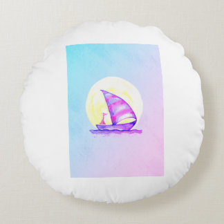 Floating Fox Fantasy Pillow" Round Cushion