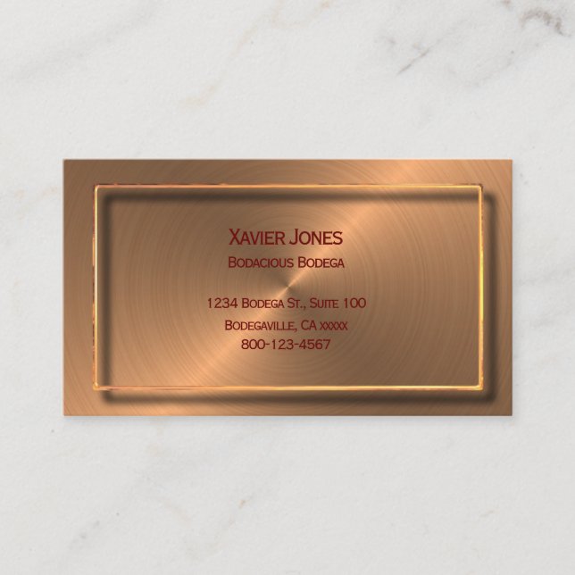 Floating frame personalised business card (Front)