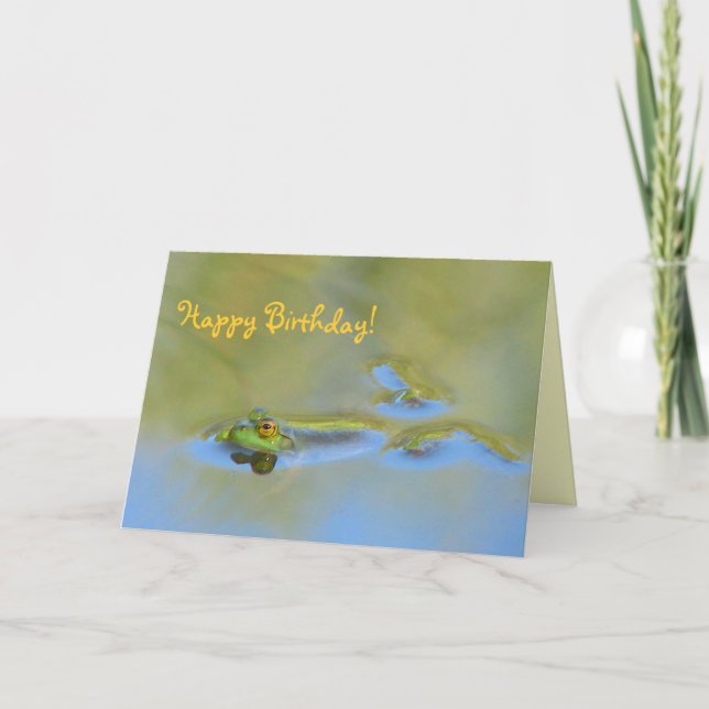 Floating Frog Birthday Card (Front)