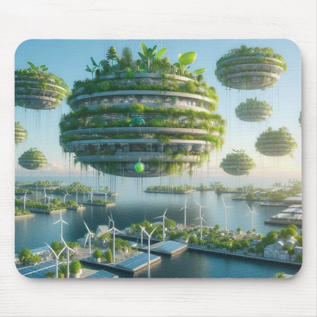 Floating Gardens of Tomorrow Mouse Mat (Front)