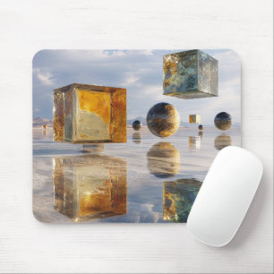 Floating Geometric Marvels Over Water Mouse Mat