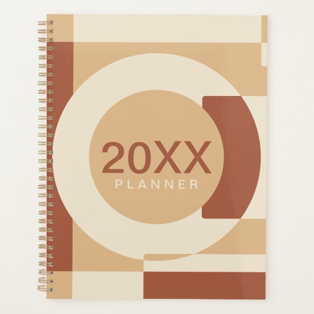 Floating Geometry Shapes Terracotta Planner (Front)