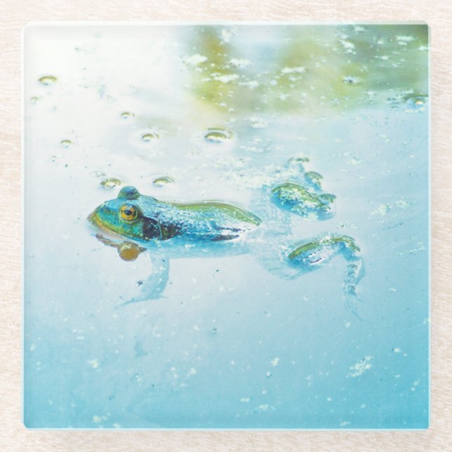 Floating Glass Coaster (Front)