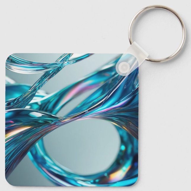 Floating Glass Water Key Ring (Back)