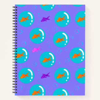 Floating goldfish_periwinkle notebook