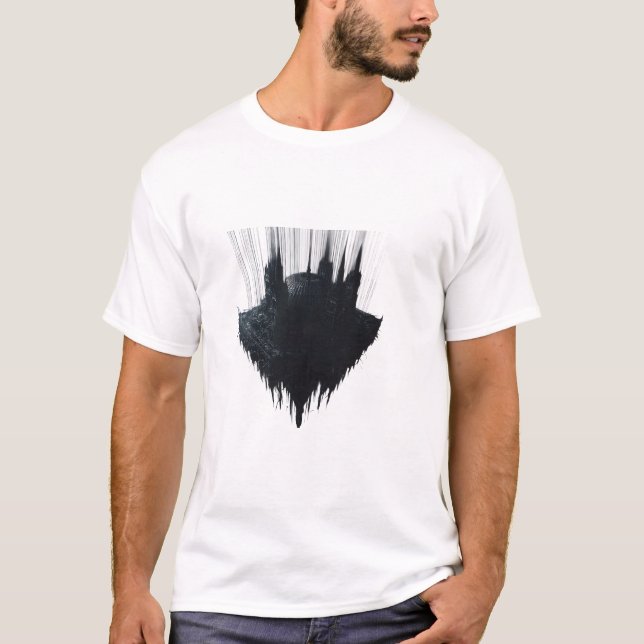 Floating Gothic Cathedral Surreal Graphic T-Shirt (Front)