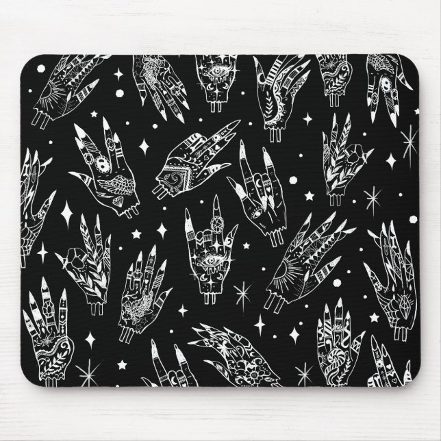 Floating Gothic Witchy Hands Mouse Mat (Front)