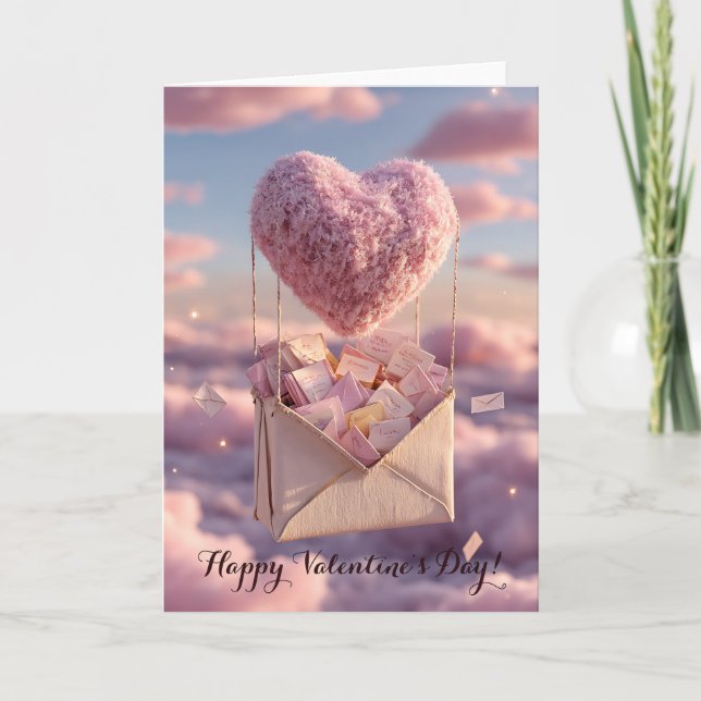 Floating Heart of Love Letters Design Postcard (Front)
