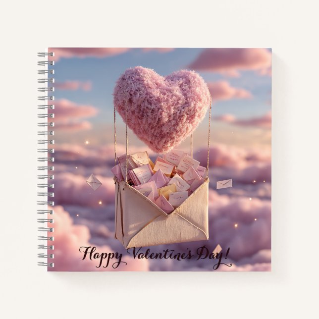 Floating Heart of Love Letters Design Postcard Notebook (Front)