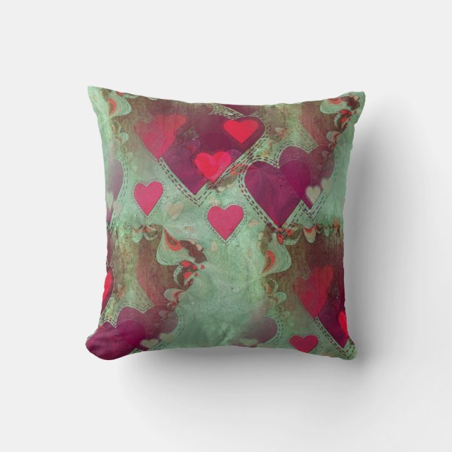 Floating Hearts Abstract Love Decorative Cushion (Front)