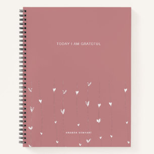 Floating Hearts Grateful Quote Notebook