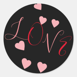 Floating Hearts Love Valentines Day Pink Red Classic Round Sticker