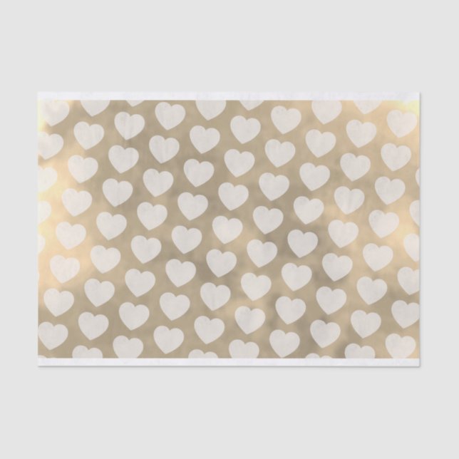 Floating Hearts on Golden Clouds Wedding Romantic  Tissue Paper (Front)