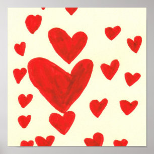 Floating Hearts Poster