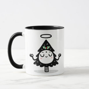 Floating Holly Tree – Cute Zen Christmas Meditate Mug