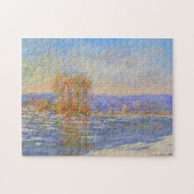 Floating Ice at Bennecourt Monet Fine Art Jigsaw Puzzle (Horizontal)