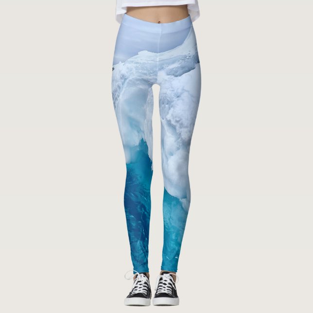 Floating Iceberg in Arctic Sea Ilulissat Greenland Leggings (Front)