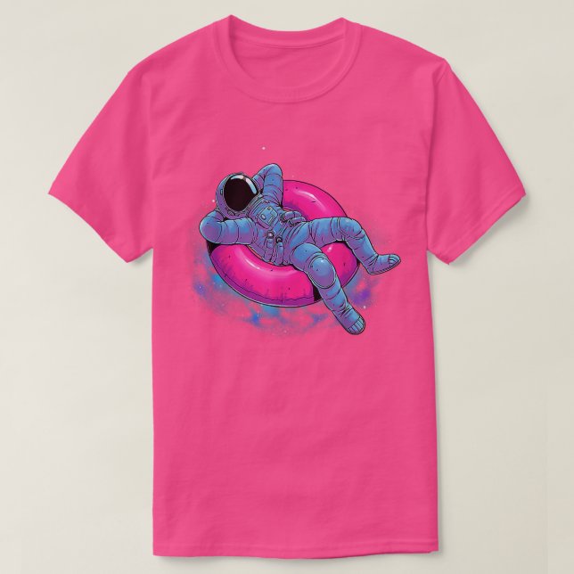 Floating In Space Astronaut Inflatable Funny  T-Shirt (Design Front)