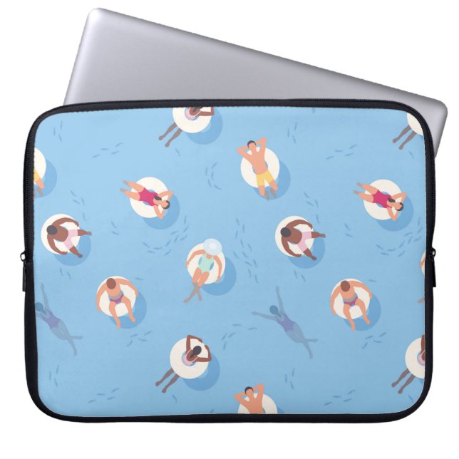 Floating in the Lazy River Pattern Laptop Sleeve (Front)